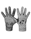 CATCH & KEEP Feldspielerhandschuhe - Wärmende Sporthandschuhe für Herbst und Winter mit starkem Grip - Fußballhandschuhe Herren und Damen - Auch für andere Sportarten - in Grau und Schwarz erhältlich
