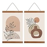 Roosea 2 Stück A4 Posterleiste Posterschiene Magnetisch Posterleisten 21CM Posterleiste Holz Magnetisch Magnet Magnetische Holz Poster Aufhänger Bilderleiste Posterhänger Holz für Fotos Kunstwerk