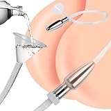 Hmxseu Metall Anal Einlaufspritze Siebenloch Duschköpfe mit Mineralwasserflaschen Schnittstelle Analdusche für Darmeinlauf Trichter Klistier Irrigator Vaginaldusche Hygienedusche Shower für Frau Männ