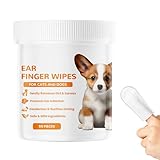 KMANGMAN 50 Stück Ohrenpflege Finger-Pads für Hunde,Ohrpflege Fingerpads Hunde Ohrenreiniger,Hundepflege,Dog Ear Cleaner,Ohrenpads für Hunde,Ohrenreiniger Fingerlinge,für Ohrenpflege Hund Katze