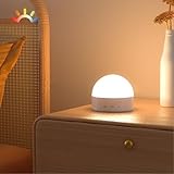 Kintion Nachtlicht Kinder, LED USB Nachtlicht Akku, 8 Modi mit RGB Lichtern Dimmbares Nachttischlampe, Rotes Licht Baby für Schlafzimmer, Weiß 1 Stück