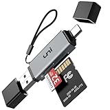 SD Kartenleser, uni USB Kartenleser 3.0, USB C Kartenleser Aluminum 2in1, OTG Adapter, Kartenlesegerät USB C kompatibel für SD/Micro SD/TF/SDHC/SDXC, kompatibel mit Android/Windows/macOS usw.