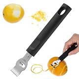 Nogeqi Edelstahl Zitronen Zestenreißer, Zitronenschäler, Zitronen Zester Schäler Orangen Zestenschneider, Handheld Zitrusfrüchte Obst Zester für Cocktails Bar Restaurant Küche Werkzeug