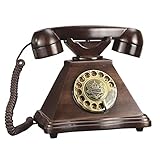 Vintage Rotary Festnetztelefon Europäischen Stil Telefon Old Fashion Harz Retro Dekor Telefon für Anrufe und Home Office Hotel Dekoration (Single-Ringtone)