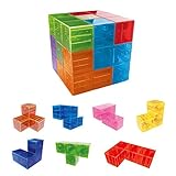 Vientiane Magnetische Steine für Kinder, Magnetische Bausteine Würfel Set, Magnetic Magic Cube+54 Stück Musterkarte, Magnetic Cubes Lernpuzzles Kinder Gehirn Training Spiel Stressabbau