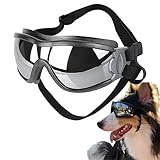 JIAMIAN Haustier-Sonnenbrille, Hundebrille, wasserdicht, Winddicht, UV-Schutz, Anti-Beschlag-Brille mit verstellbarem Riemen für mittelgroße und große Hunde black1