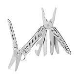 NexTool Multitool, Mini Flagship 10 IN 1 Multitool Werkzeug, Multifunktionswerkzeug mit Taschenmesser, Zange, Dose/Flaschenöffner, Schere, Schraubendreher/Camping Zubehör/Geschenke für Männer-Silber