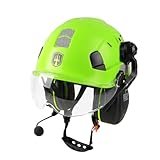 GREEN DEVIL Mervex Vent Schutzhelm mit Aktivem Gehörschutz und Klarem Visier Arbeitshelm ABS Sicherheitshelm EN 397 Industriehelm EN352-konforme SNR 32dB mit Bluetooth