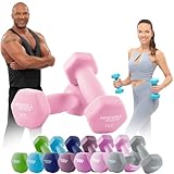 Miweba Sports Neopren Hantelset NKH100 | 𝐏𝐫𝐨𝐟𝐢 Hantel - Hexagon Hanteln Set - Kurzhanteln - Kurzhantel Set - Gymnastikhanteln - Hantel Set - Dumbbell - 0,5-10 Kg (2X 1.0 kg, Rosa)