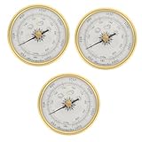 MILISTEN 3 Stück Barometer druckluftmanometer wetterstationen mit außensensor Werkzeug drinnen wandmontierte Temperaturanzeige hängende Temperaturanzeige Aluminium-Magnesium-Legierung