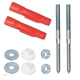Waschtischbefestigung Profi Handwerker Montageset M10x140mm inkl Dübel,Unterlegscheiben und Nylonbundhülse xxl Paket 10 teilig