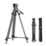 SMALLRIG 158CM / 62' Videostativ mit 360° Fluidkopf, leichtes Kamerastativ aus Aluminiumlegierung mit QR-Platte & Hebeseil, für DSLR Camcorder Kameras, 5kg / 11lbs Tragkraft, AD-50Lite - 4684