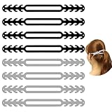 8 Stück Gesichtsriemen Haken Pferdeschwanz passierbar Ohrbügel Haken verstellbar Anti-Rutsch Ohrgriffe Band Verlängerung Ohrschutz für Mädchen, Frauen, Erwachsene und Kinder (Schwarz, 4, Grau, 2 Weiß)
