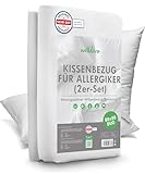 Welldora ǀ 2er-Set Milbenbezug Kissen 80x80 ǀ Allergiker Kissenbezug fachärztlich getestet ǀ Premium Encasing 80x80 cm mit Reissverschluss ǀ Allergiker Bettwäsche