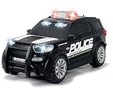 Dickie Toys – Ford Interceptor Polizeiauto XL – 25 cm großer Polizei-SUV, Maßstab 1:18, mit Freilauf, Blaulicht und Sirene, für Kinder ab 3 Jahren