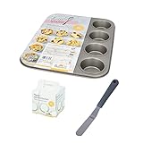 Birkmann, Backformen-Set Muffin, 3-teilig: Muffinblech, Papierbackförmchen, Winkelpalette, hervorragende Qualität