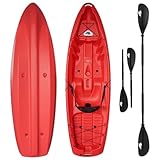 F2 Frühlingsangebot Marken Kajak Axxis Robustes Hartschalen Boot Angelkajak 1 Sitzer Rot inkl. 4 teiligem Paddel Viel Stauraum Modell 2025