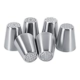 Nikou Spritztüllen aus Edelstahl, 6 Stück, Spritztüllen für Gebäck, DIY, Backen, ideal für Kuchenglasur und Dekorieren, und leicht zu reinigen