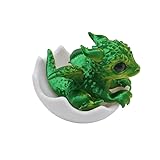 Dusarls Miniatur-Drache im Ei, Baby-Drache, Drachenstatue, Desktop-Ornamente, Sammler, grün