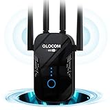 QLOCOM 2024 Neuestes WLAN Verstärker WLAN Repeater 1200Mbit/s, WiFi Internet Verstärker Dualband 5GHz & 2.4GHz Unterstützung WPS, Kompatibel zu Allen WLAN Geräten