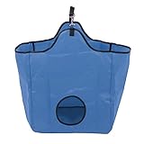 Ezweiji Pferde langsam füttern Heusäcke Mehrzweck 600D Oxford Tuch wasserdichte Beschichtung große Kapazität tragbare Heutasche (Blau)
