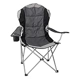 Spetebo Regiestuhl Deluxe bis 150 Kg belastbar - Farbe: anthrazit - Camping - Polyester - Campingstuhl extra breit, extra bequem, extra stabil - Angelstuhl Campingstuhl