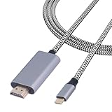 REY HDMI-Kabel, 4 K, Stecker auf USB Typ C, Nylon, geflochten, 1,8 m