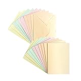 Ideen mit Herz Grußkarten-Set | Perlmutt-Veredelung | 10 Karten ca. 250 g/m² + 10 Umschläge ca. 120 g/m² | In 5 Pastellfarben | 10,5 cm x 14,8 cm (C6)