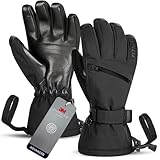 Unigear Skihandschuhe Herren Damen, Wasserdicht rutschfest Thermohandschuhe Winter Handschuhe für Skifahren Snowboard Eislaufen Wandern Radfahren