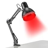 Infrarotlampe 150W Rotlichtlampe Wärmelampe mit Timer - Medizinisch empfohlener Wärmestrahler für Schmerzlinderung, 360° verstellbar & klappbar, E27 inkl. Überhitzungsschutz für Haushalt & Praxis