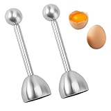 2 Stück Eierköpfer,Edelstahl Eieröffner mit Kugel,Gekochte Eier Öffner,Eierschalensollbruchstellenverursacher,Kreatives Einfacher Shell Gadget,Egg Eiköpfer,für Harte und Weiche Eier Harte Gekochtes