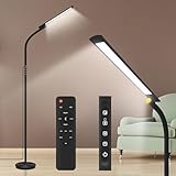 Trayvespace Tageslichtlampe 10000 Lux, Lichttherapielampe mit Fernbedienung & Touch-Steuerung, 5 Dimmstufen & 3 Farbtemperaturen, Einstellbarem Schwanenhals Boden 3 in 1 Sad Lamp für Lesen/Büro/Haus