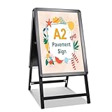 STANDNEE Kundenstopper A2 Plakatständer Outdoor Schwarz Bürgersteig Schild Rahmen Schild Doppelseitiges Display A-Board Schild Halter für Werbung (Schwarz-A2)