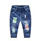 KIDSCOOL SPACE Baby-Jeans mit Rissen, Jeanshose mit elastischem Bund für Kleinkinder, Hellblau, 2–3 Jahre