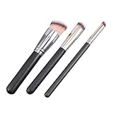 Mikinona 3 Stück Make-up-Pinsel-Set festes Make-up Kosmetik gesichtsbürste bürste gesicht schmink pinsel set Concealer kosmetische Utensilien Professionelle Make -up -Tools Aluminium Black