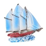 ULTECHNOVO Bootsverzierungen Kernstück Ornament Strandhaus Mini-segelboot Kleines Boot Pastell Mittelstücke Boote Dekoration Junggesellin Unsinkbares Boot Miniatur Küsten Harz