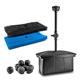 CLGarden Teichpumpe SP3BFB mit Filter Unterwasserfilter Teich Set Fontäne für Wasserspiel Teichfilter mit Pumpe Filterpumpe 12V AC