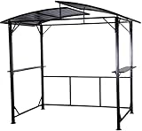 Grillfürst Grillpavillon - BBQ-Pavillon aus Stahl mit Ablageflächen, wetterfestes und feuerfestes Metalldach, 248 x 156 x 233 cm (B x T x H)