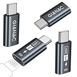 Lightning auf USB C Adapter [4Stück] Adapter Lightning auf USB C Schnelles Laden,Output Power MAX Kompatibel PD 60W für iPhone15/15 Pro/15 Pro MAX, Samsung Galaxy S23/S22/S21/S20/Note10