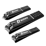 Nagelknipser-Set schwarz matt Edelstahl 3 Stück Nagelknipser & schräger Rand Zehennagelknipser Cutter Metallgehäuse Das beste Nagelknipser Geschenk für Männer und Frauen