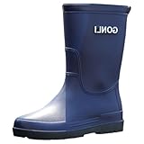 Regenstiefel Herren，Warm Und Verdickt Gummistiefel，Weich Bequem Halbhoch Regenschuhe，Wasserdicht Rutschfester Arbeitsschuhe，Leichte Schlupfstiefel，Outdoor Gartenschuhe Angelstiefel
