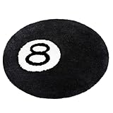 8 Ball Rug - 24 inch Black Round Carpet Billiard Pool 8 Ball Carpet, Non-Slip Flocking Floor Bath Mat for Living Room Decor, Alt Room Decor Soft Y2K Rug Hypebeast Doormat for Bedroom 40in