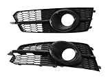 HNVCYT Für Audi A6 S6 C7 S-Linie 2015-2018 Auto Front Stoßstange Nebel Licht Grill Lampe Schatten Nebel Lampe Abdeckung 4G0807681AG 4G0807682AG Auto Nebelscheinwerfer Abdeckung(Glossy Black)