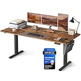 SONGMICS Höhenverstellbarer Schreibtisch elektrisch, 180 x 80 cm, Verstellbarer Tisch, Memory-Funktion für 4 Höhen, für Büro, vintagebraun LSD138K01