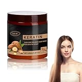 Keratin Haarkur Behandlung, Keratin Haarmaske, Pflege-Maske, Volumisierende Haarmaske, Glättet und Schützt, Pflegend und Feuchtigkeitsspendend, Verleiht dem Haar Glanz, Geeignet für alle Haartypen