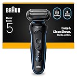 Braun Series 5 Elektrorasierer Herren, Rasierapparat mit 50 Min. Akkulaufzeit, Kabelloser Nass- und Trockenrasierer für Männer, Wasserdicht, Made in Germany, 52-B1000s, Blau