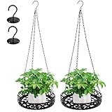 BORDEAG 2 Stück Hängetopf für Pflanzen, Pflanzenaufhänger aus Metall, Hängender Blumentopf, Blumenampel Hängend Innen und Außen, Blumentopf Hängend, Hängeblumentöpfe