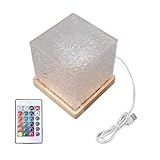 RGBW-Licht LED Farbige LED-Lichterkette mit Fernbedienung Acryl-Tischlampe USB-Stecker Wasserwelligkeit für Zuhause Schlafzimmer Wohnzimmer (16 Farben Quadrat)