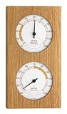 TFA Dostmann Analoges Sauna-Thermo-Hygrometer, mit Eichenrahmen, Temperatur, Luftfeuchtigkeit, hitzebeständig,L 130 x B 40 x H 242 mm