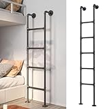 Heavy Du Wandmontierte Metallleiter für Zuhause, Dachboden, Etagenbett, Keller, Fenster, Brunnen – Clete-Kit für Wohnheim, Bibliothek, Sto Deck und Wohnmobil